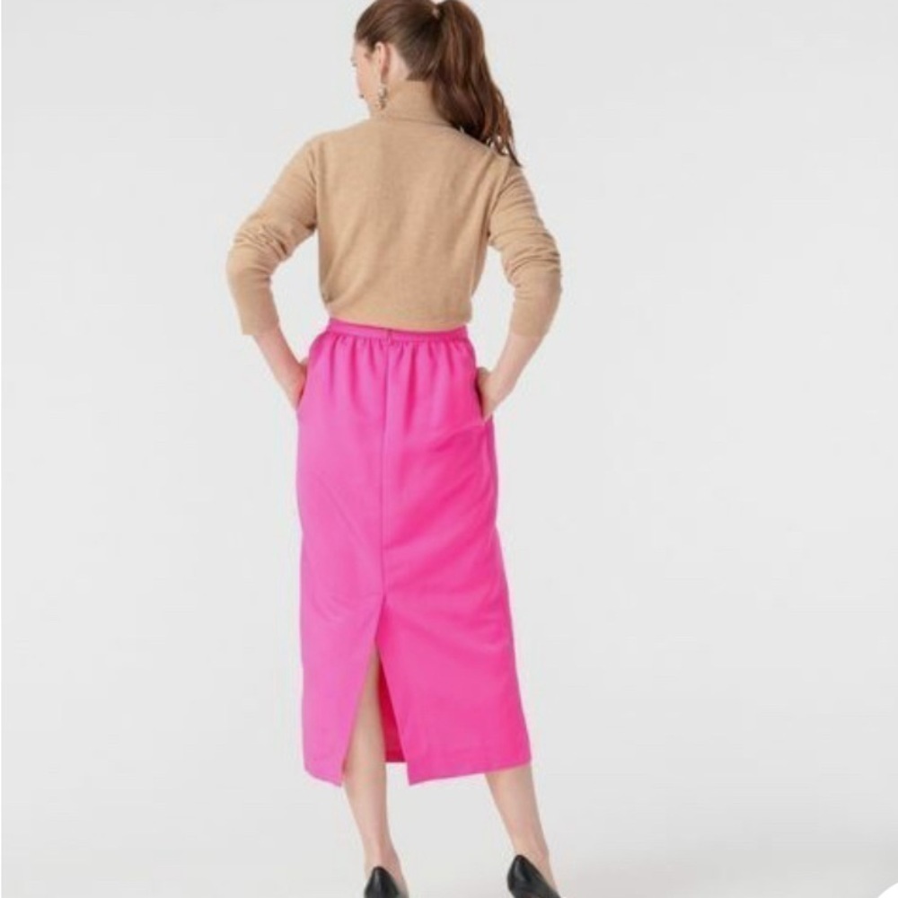 J. Crew Long Pencil Skirt Hot Pink/Neon Fuchsia New With Tags - Picture 2 of 9